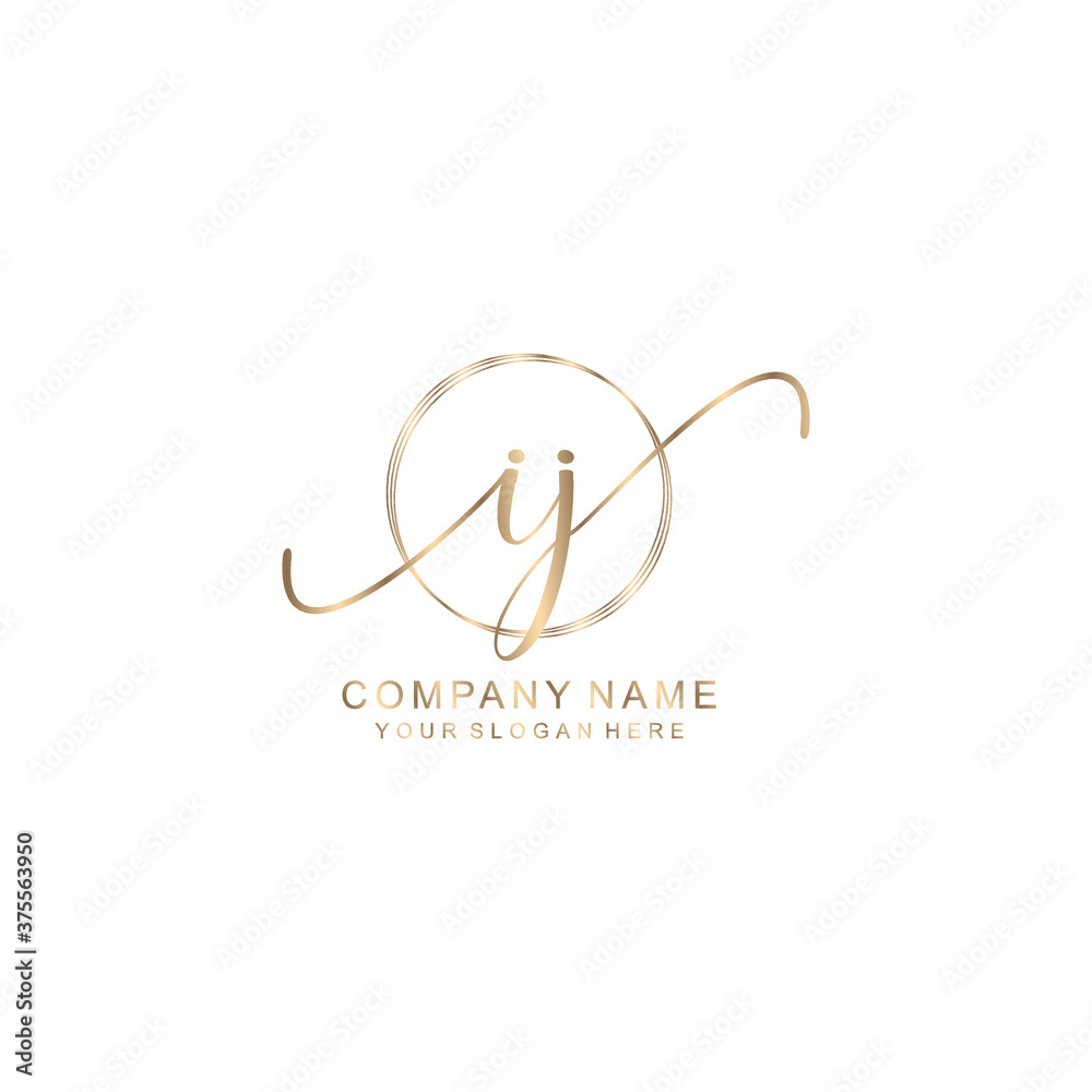 IJ Initial handwriting logo template vector IJ Initial handwriting logo template vector