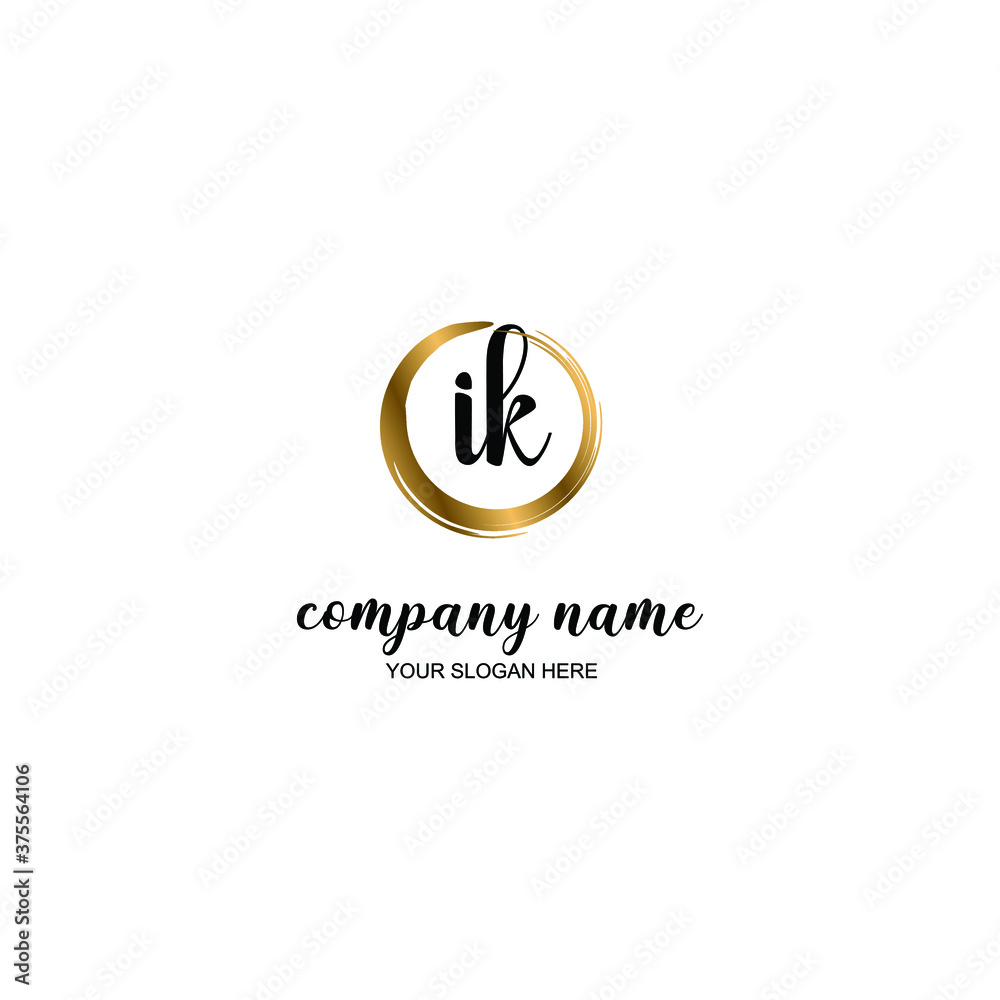 IK Initial handwriting logo template vector IK Initial handwriting logo template vector