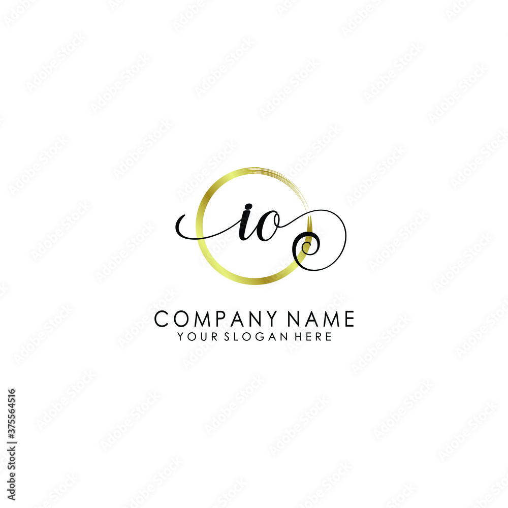 IO Initial handwriting logo template vector IO Initial handwriting logo template vector