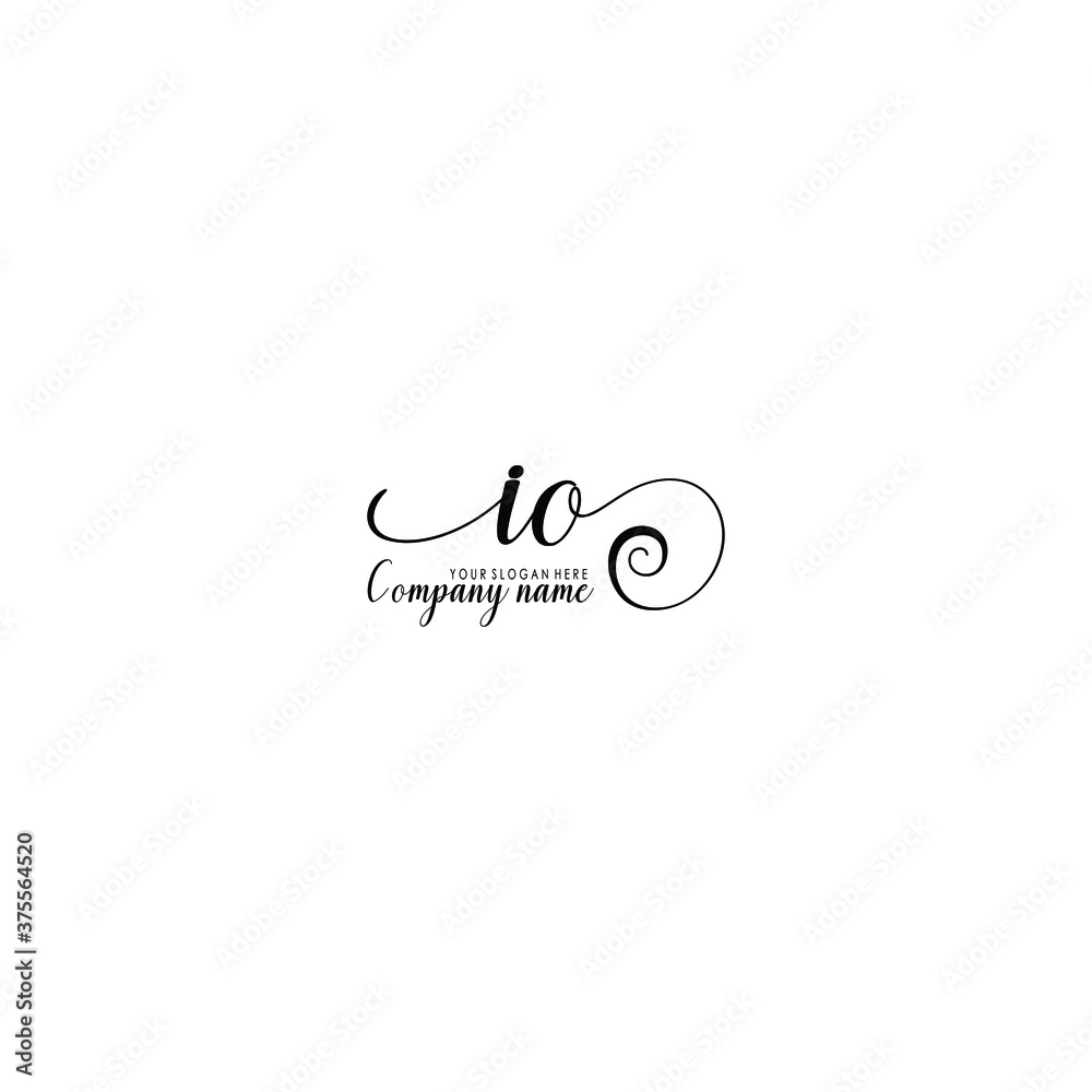 IO Initial handwriting logo template vector IO Initial handwriting logo template vector