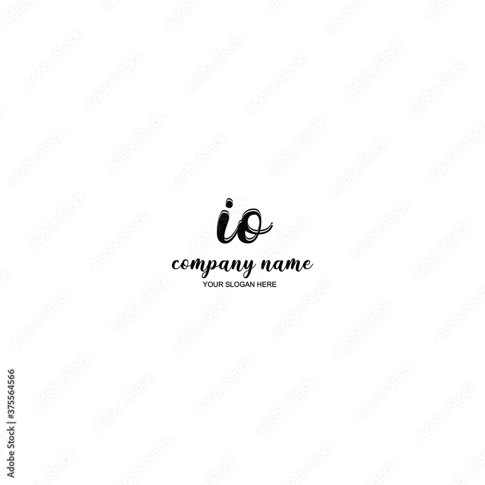 IO Initial handwriting logo template vector IO Initial handwriting logo template vector
