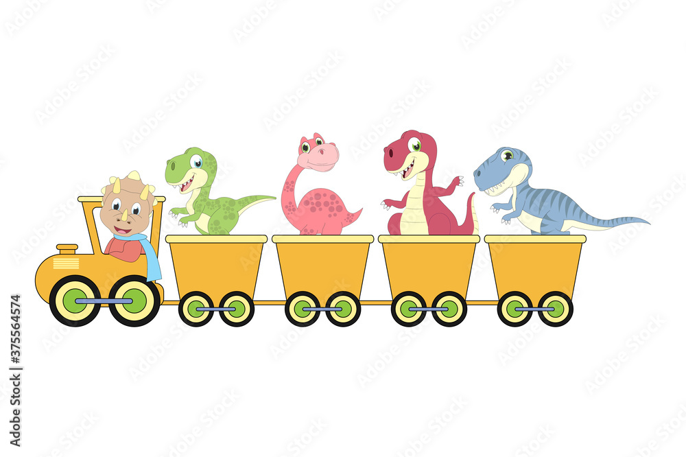 illustration vector graphic of cute  dinosaur animal character cartoon isolated, perfect for cover, book, birthday card, gift card, wrap paper, sticker, t-shirt, memo, decoration