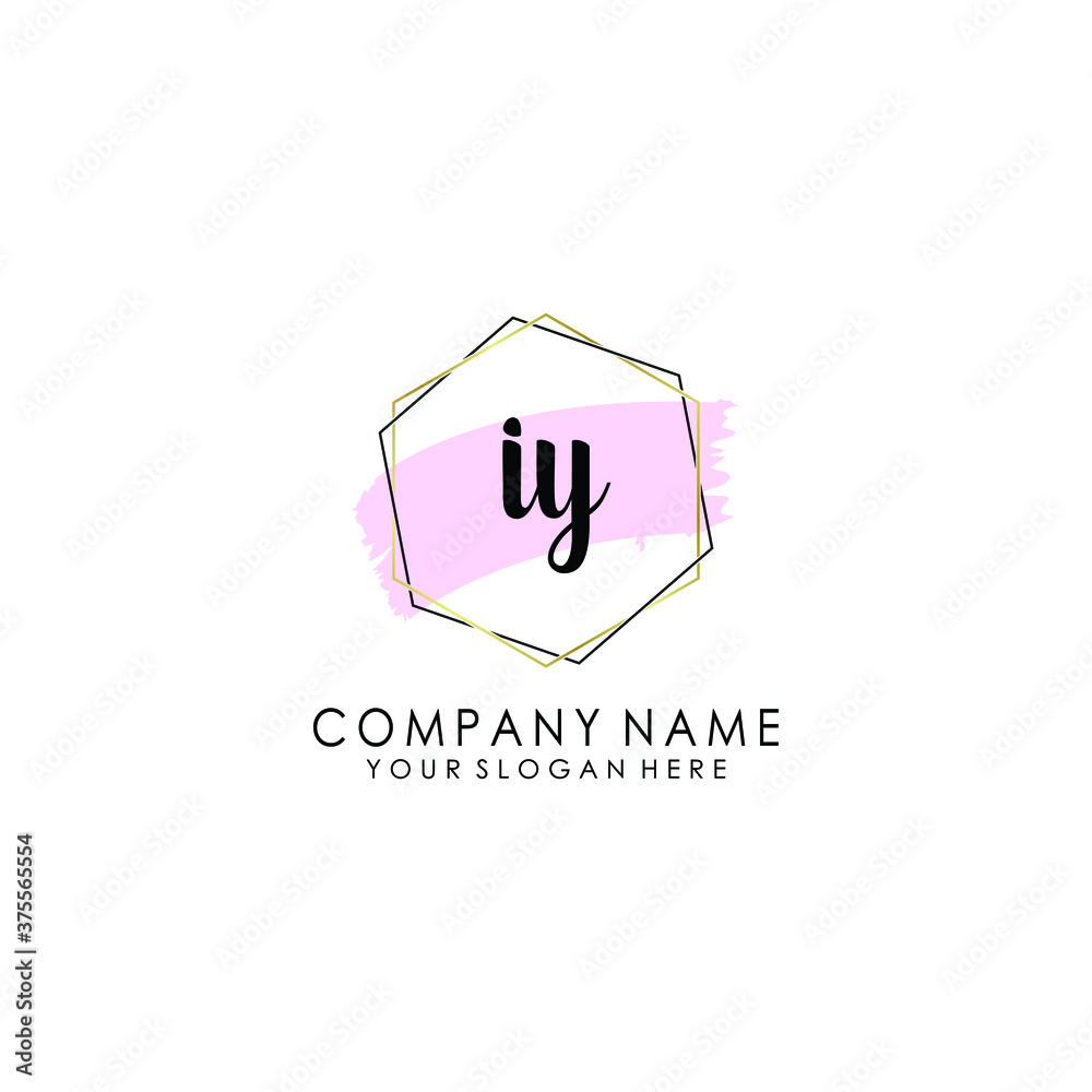 IY Initial handwriting logo template vector IY Initial handwriting logo template vector