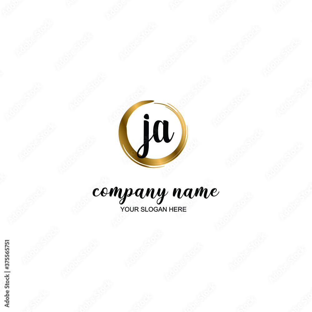 JA Initial handwriting logo template vector JA Initial handwriting logo template vector