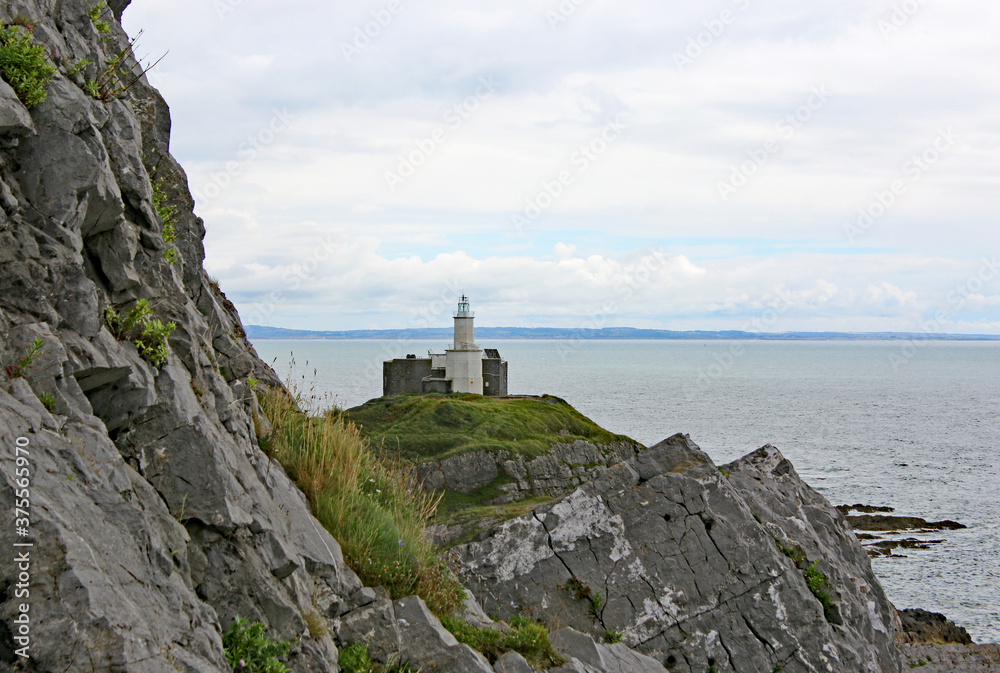Bracelet Bay and Mumbles lighthouse, Wales	