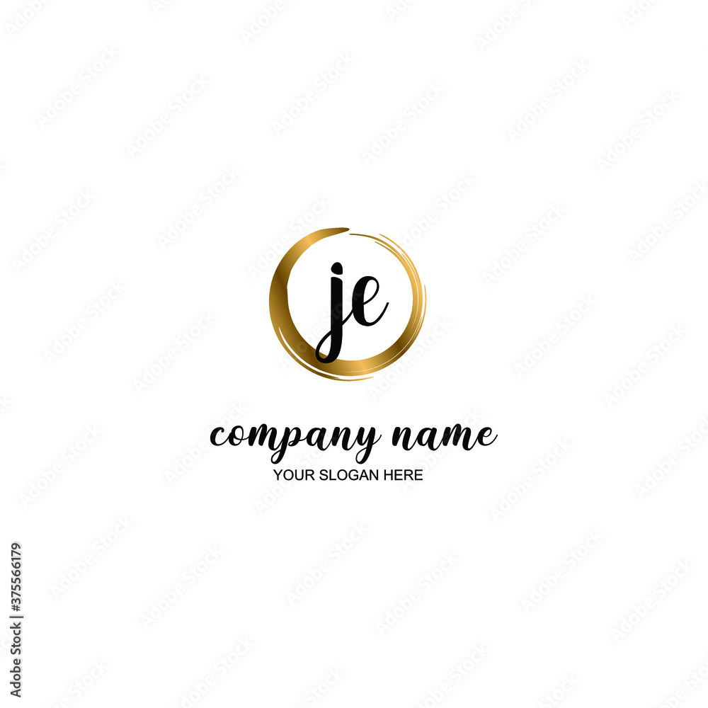 JE Initial handwriting logo template vector JE Initial handwriting logo template vector