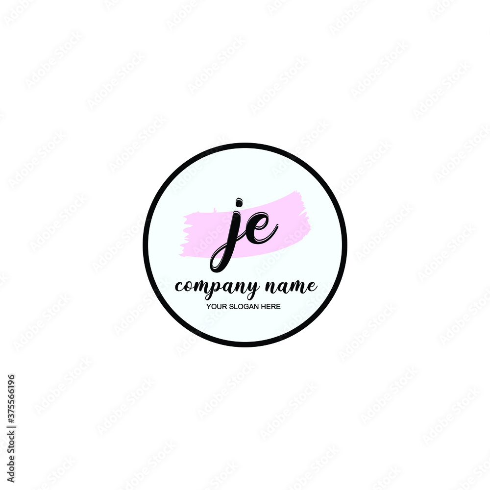 JE Initial handwriting logo template vector JE Initial handwriting logo template vector