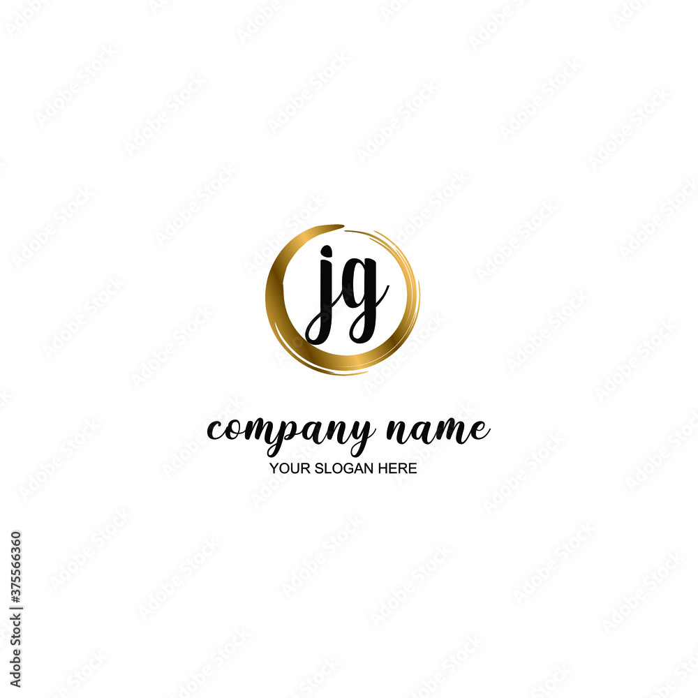 JG Initial handwriting logo template vector JG Initial handwriting logo template vector