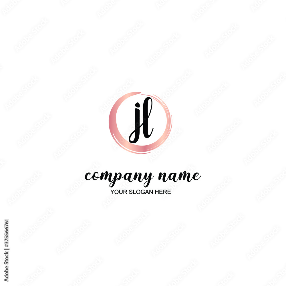 JL Initial handwriting logo template vector JL Initial handwriting logo template vector