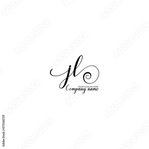 JL Initial handwriting logo template vector