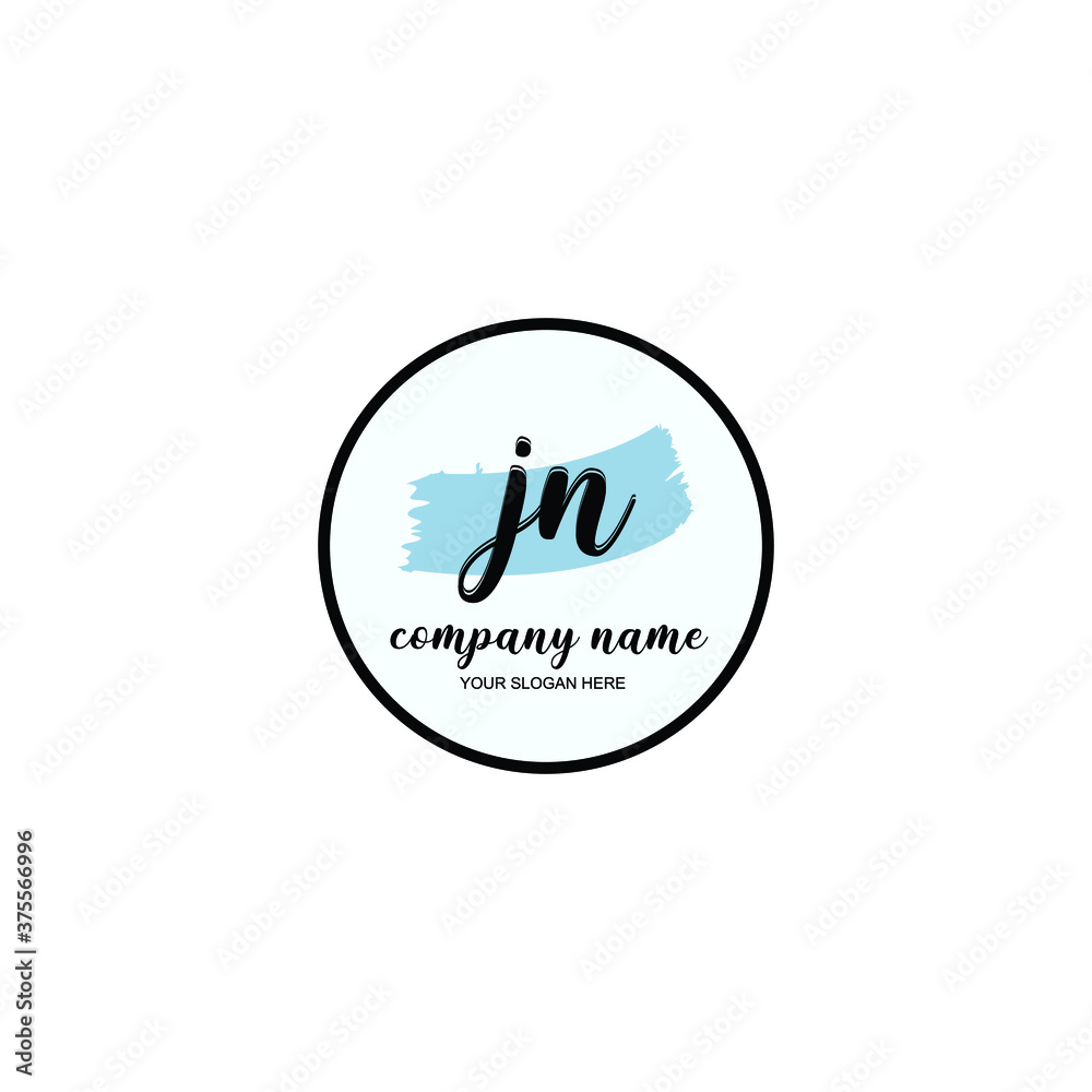 JN Initial handwriting logo template vector JN Initial handwriting logo template vector