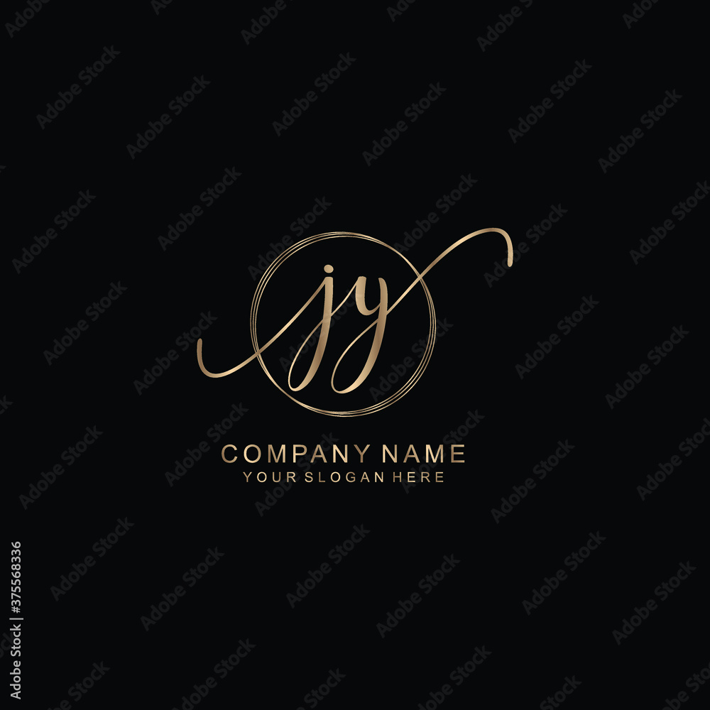 JY Initial handwriting logo template vector JY Initial handwriting logo template vector