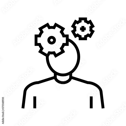 autism psychological disease line icon vector. autism psychological disease sign. isolated contour symbol black illustration