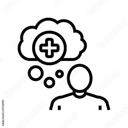 mania psychological problems line icon vector. mania psychological problems sign. isolated contour symbol black illustration