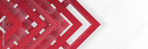 Abstract red and grey tech geometric banner design