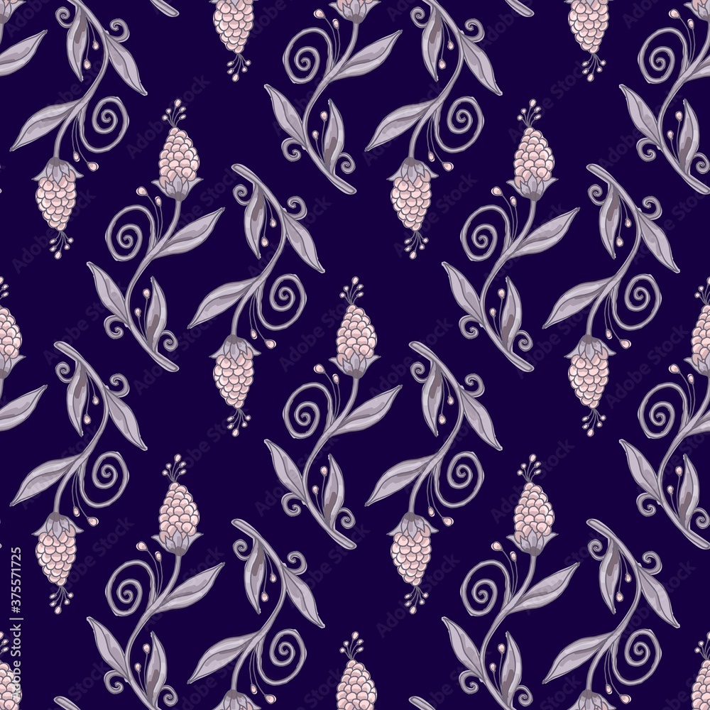 Indian style floral seamless pattern design, traditional ornament India Indian style floral seamless pattern design, traditional ornament India