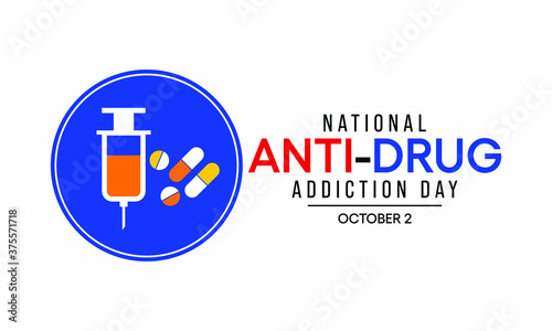 Vector illustration on the theme of National Anti-Drug addiction day observed each year on October 2nd.