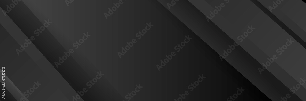 Black abstract banner background with dark concept. Vector Illustration