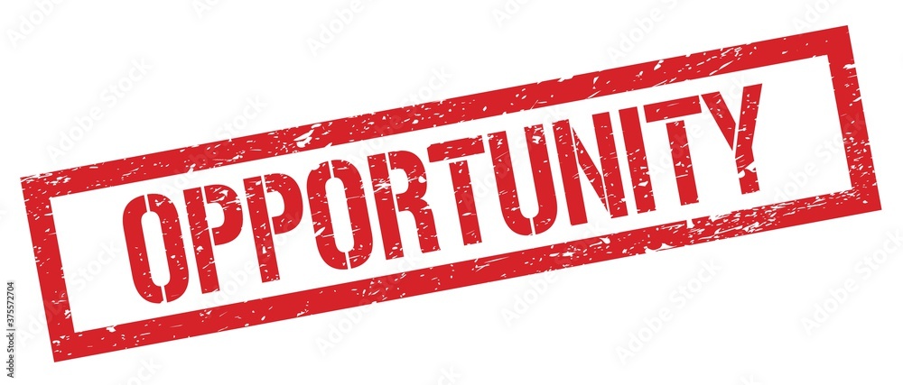 OPPORTUNITY red grungy rectangle stamp. OPPORTUNITY red grungy rectangle stamp.