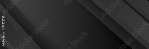 Black abstract banner background with dark concept. Vector Illustration