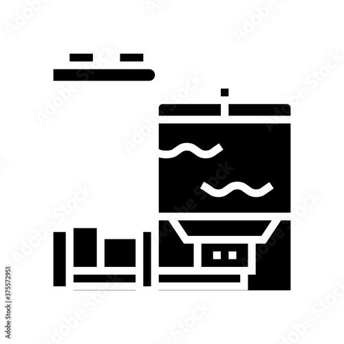 blow tank glyph icon vector. blow tank sign. isolated contour symbol black illustration