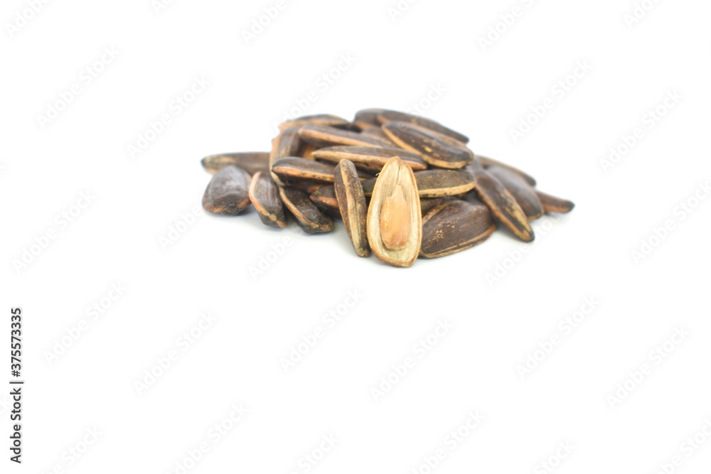 Sunflower seeds isolated on white background Sunflower seeds isolated on white background
