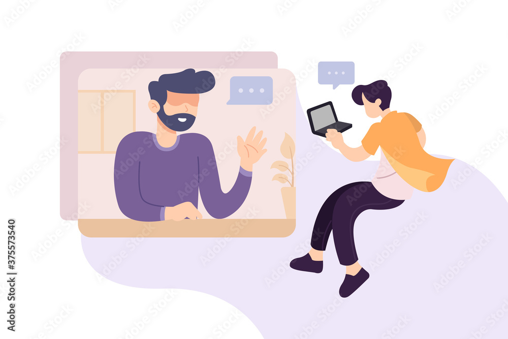 Telecommuting concept vector illustration Telecommuting concept vector illustration