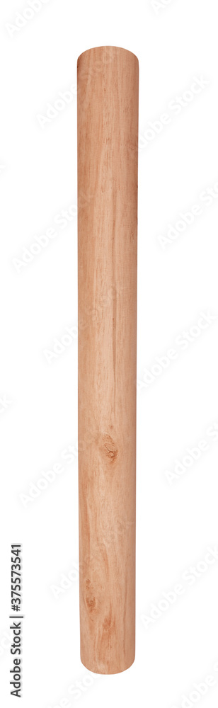 Natural wooden pillar isolated on white background - obrazy, fototapety, plakaty 
