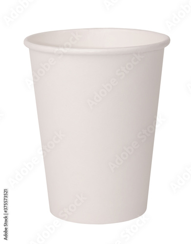 Classic cardboard simple paper cup isolated on white background