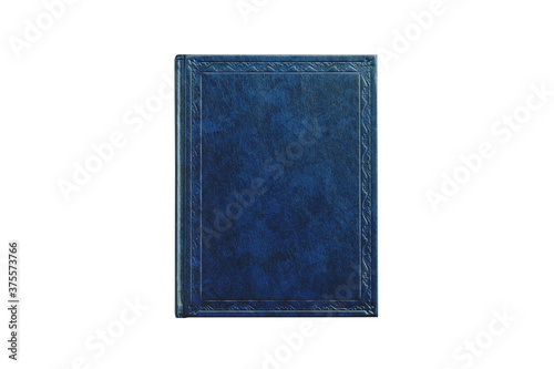 Obraz na płótnie book with cover blue color isolated on white background, top view close-up w salonie