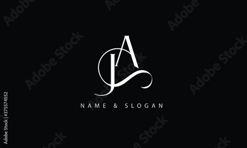 Plakat JA, J, J, A abstract letters logo monogram