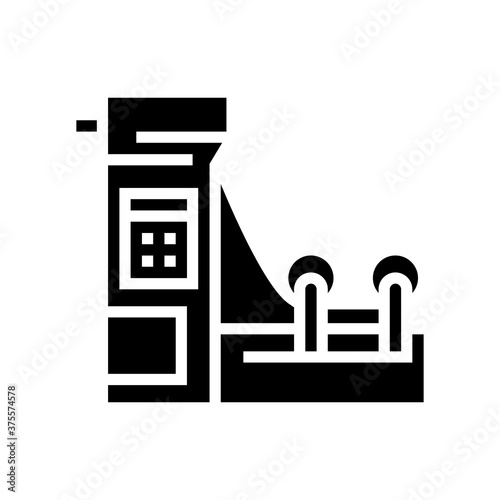 paper production machine glyph icon vector. paper production machine sign. isolated contour symbol black illustration