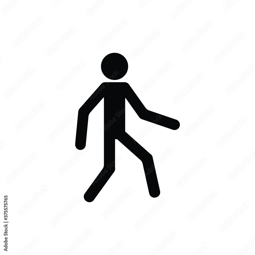 Walking man icon vector on white Walking man icon vector on white