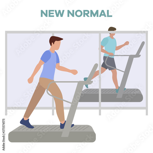 Open fitness center sport club People New normal