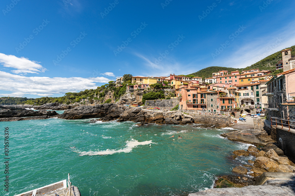 Marina of the ancient and small village of Tellaro, Lerici municipality, Gulf of La Spezia, Liguria, Italy, southern Europe