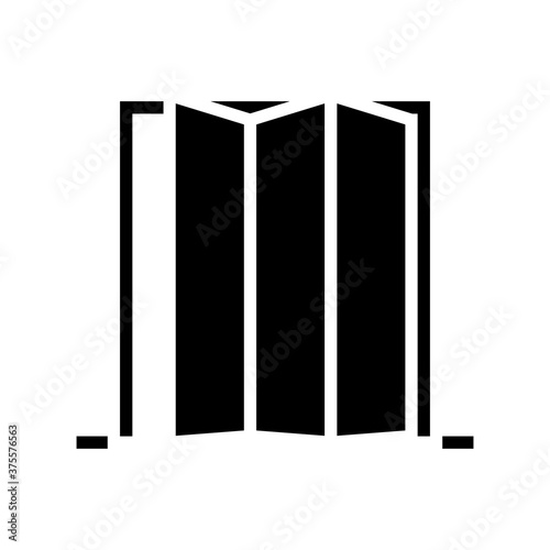 folding door glyph icon vector. folding door sign. isolated contour symbol black illustration