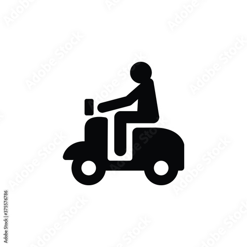 Motorcycle man icon vector  simple sign and symbol