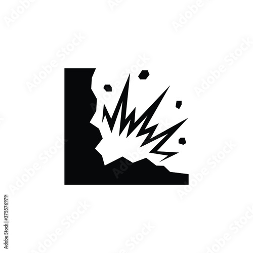 Mine explosion icon vector, simple sign and symbol