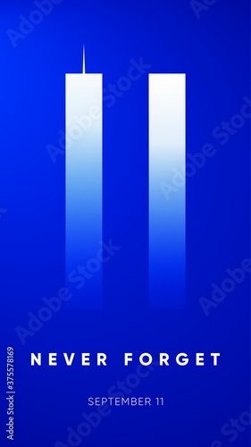 9/11 Patriot Day banner. USA Patriot Day card. September 11, 2001. We will never forget you. Vector design template for Patriot Day.