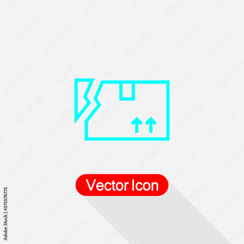 Broken Box Icon Vector Illustration Eps10 Broken Box Icon Vector Illustration Eps10