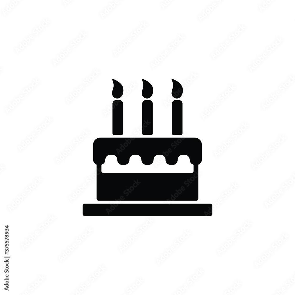 Cake icon vector, simple sign and symbol Cake icon vector, simple sign and symbol