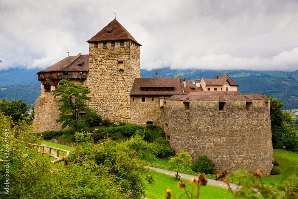 View of medieval Vaduz castle, palace of the Prince of Liechtenstein