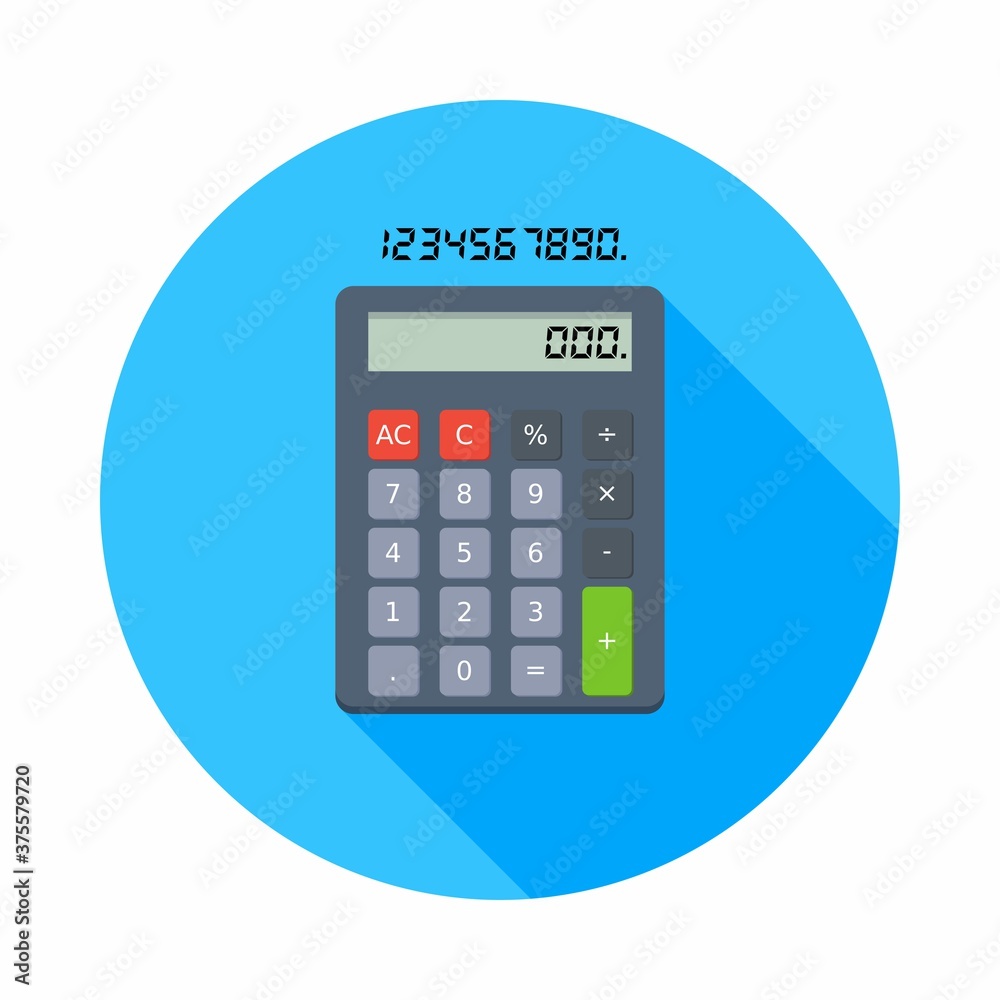 Calculator and Digital number icon vector isolated. Calculator and Digital number icon vector isolated.