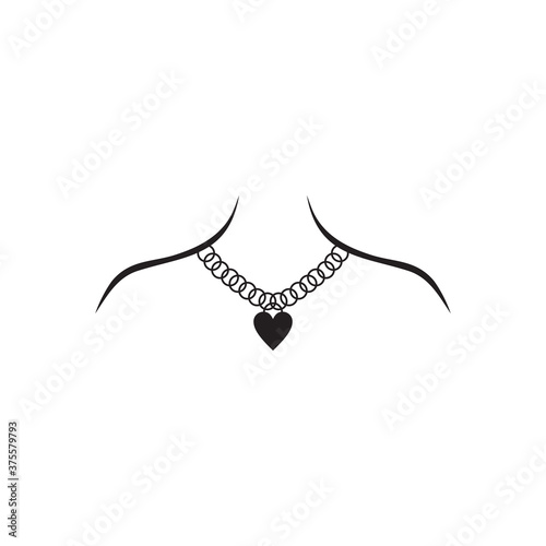 Necklace jewelry logo design template