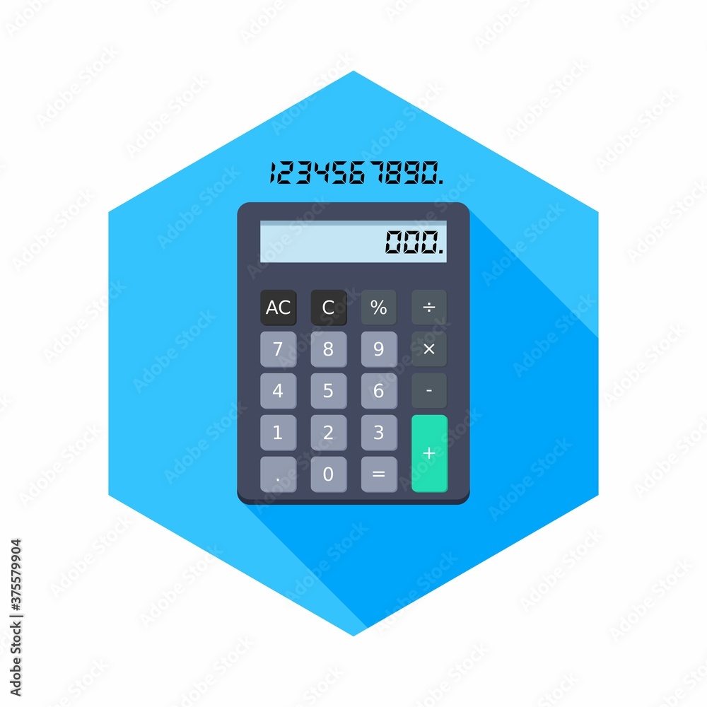 Calculator and Digital number icon vector isolated. Calculator and Digital number icon vector isolated.