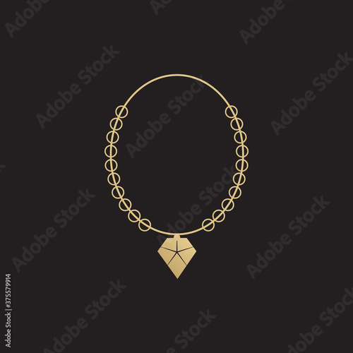 Necklace jewelry logo design template