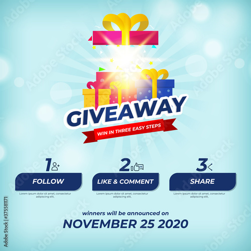 Giveaway For Social Media Post With 3 Steps To Win