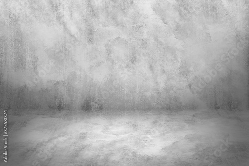 Concrete wall white color for background. Old grunge textures with scratches and cracks. White painted cement wall texture. 