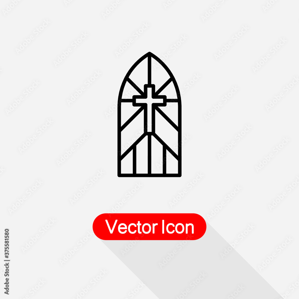Church Stain Glass Window Icon Vector Illustration Eps10 Church Stain Glass Window Icon Vector Illustration Eps10