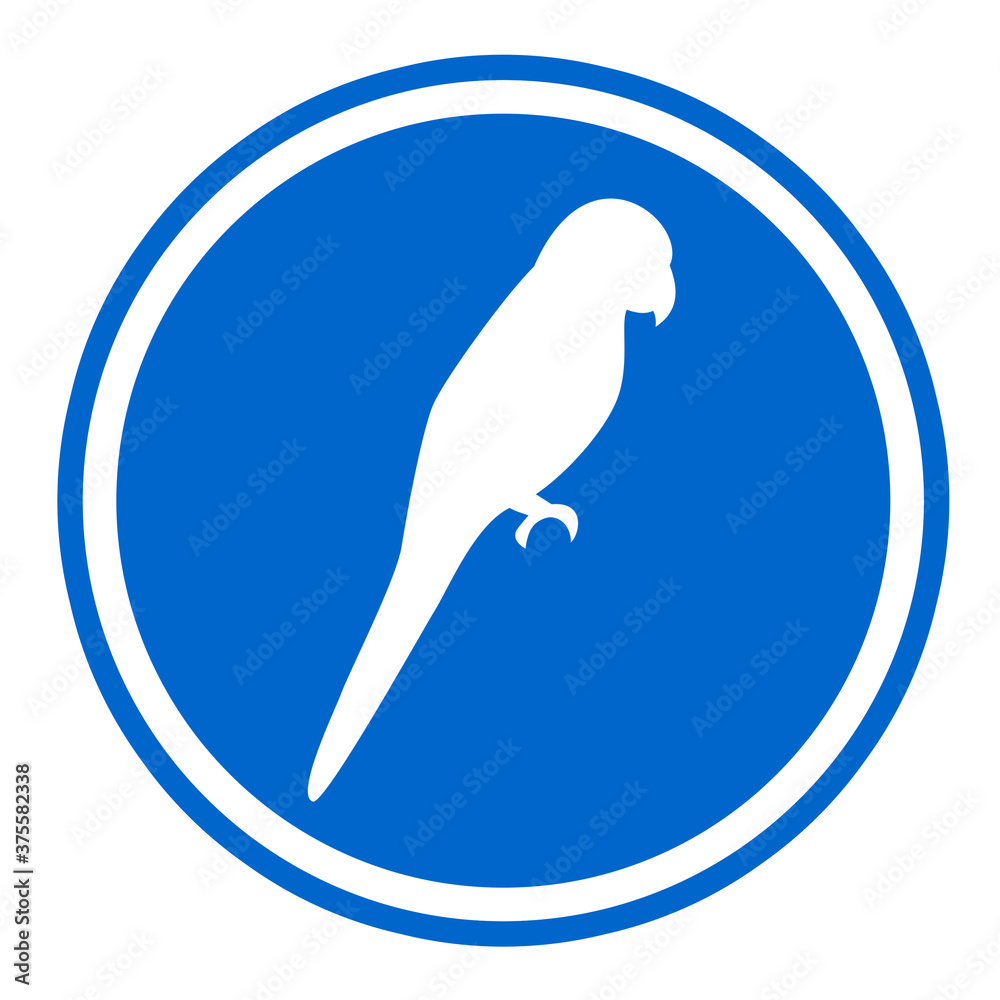 Bird icon on blue background. Bird icon on blue background.